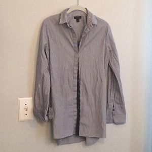 J. Crew Blue and White Pinstripe Button-Down Shirt